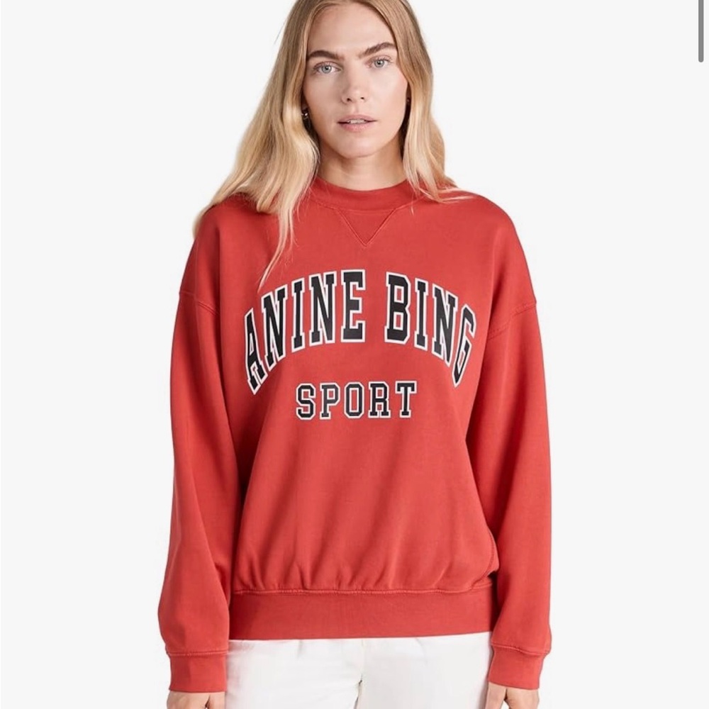 ANINE BING Sport JaCi Red Crewneck Sweatshirt